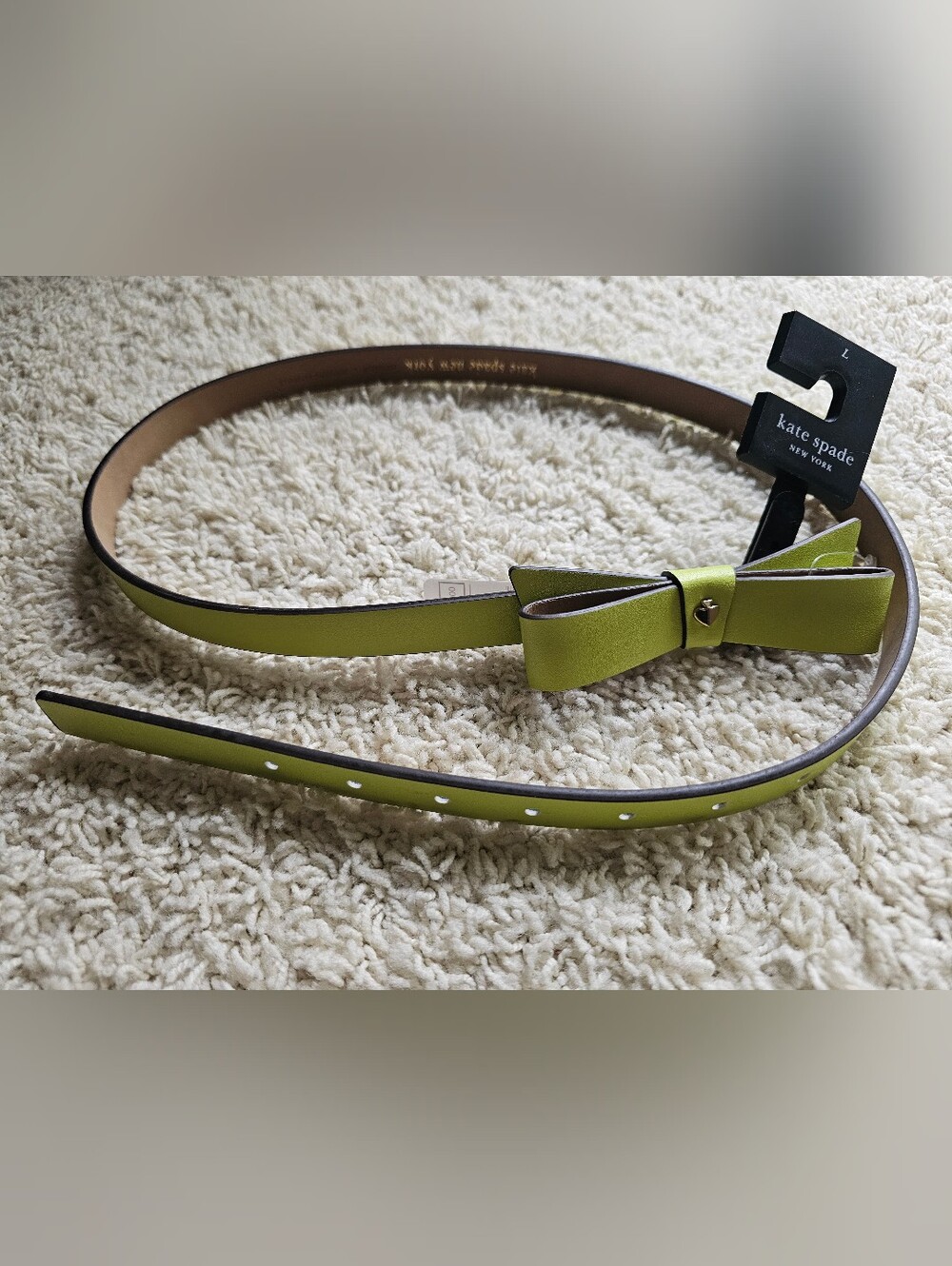♠️NWT Kate Spade New York Lime Green Bow Belt Size Large ♠️
